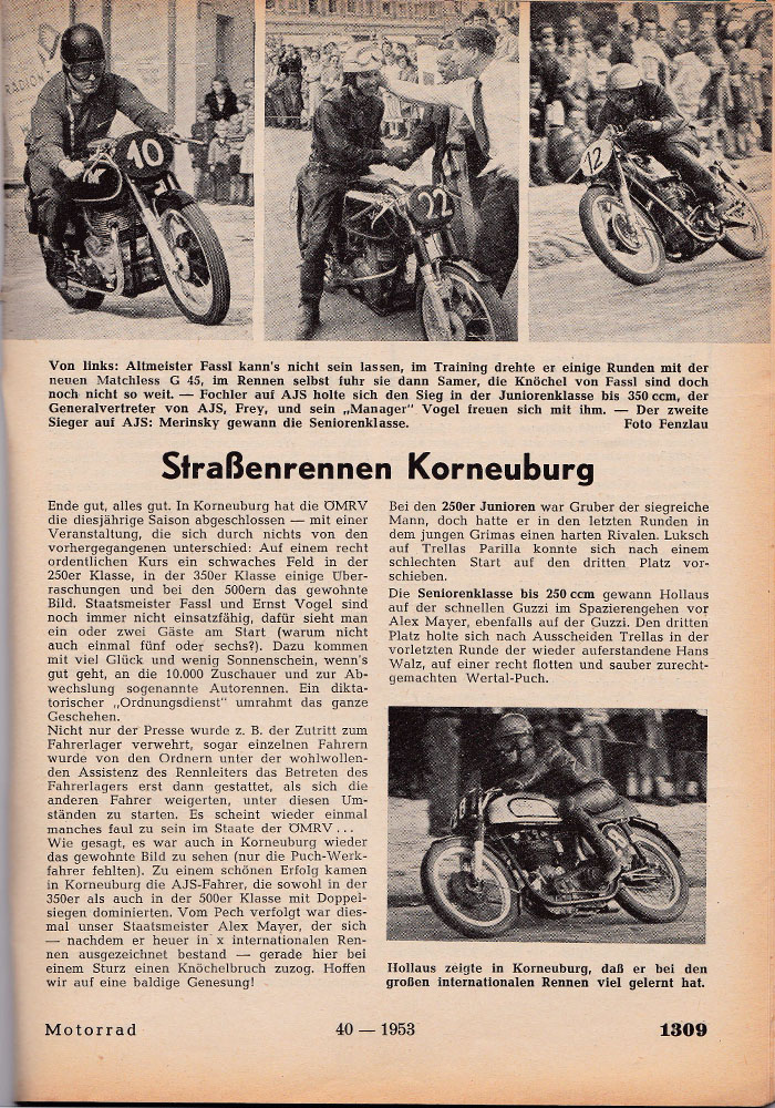 1953 Strassenrennen Korneuburg RH Hei Ergebn1