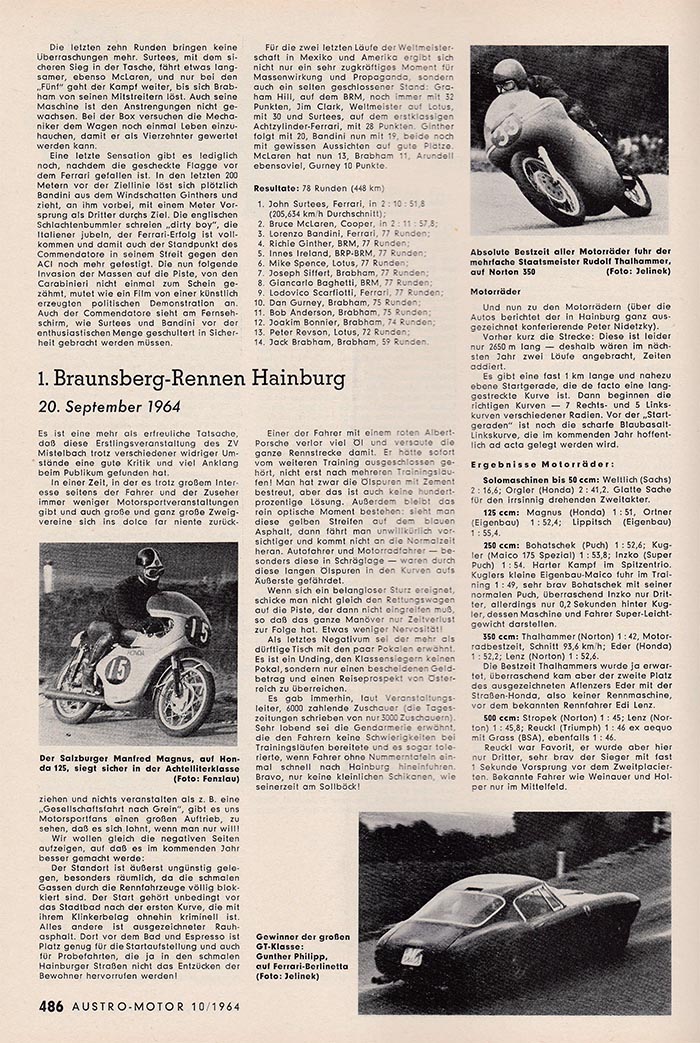1964 AM 10 Bergrennen Braunsberg Mag Thal Strop Ergebn 700px