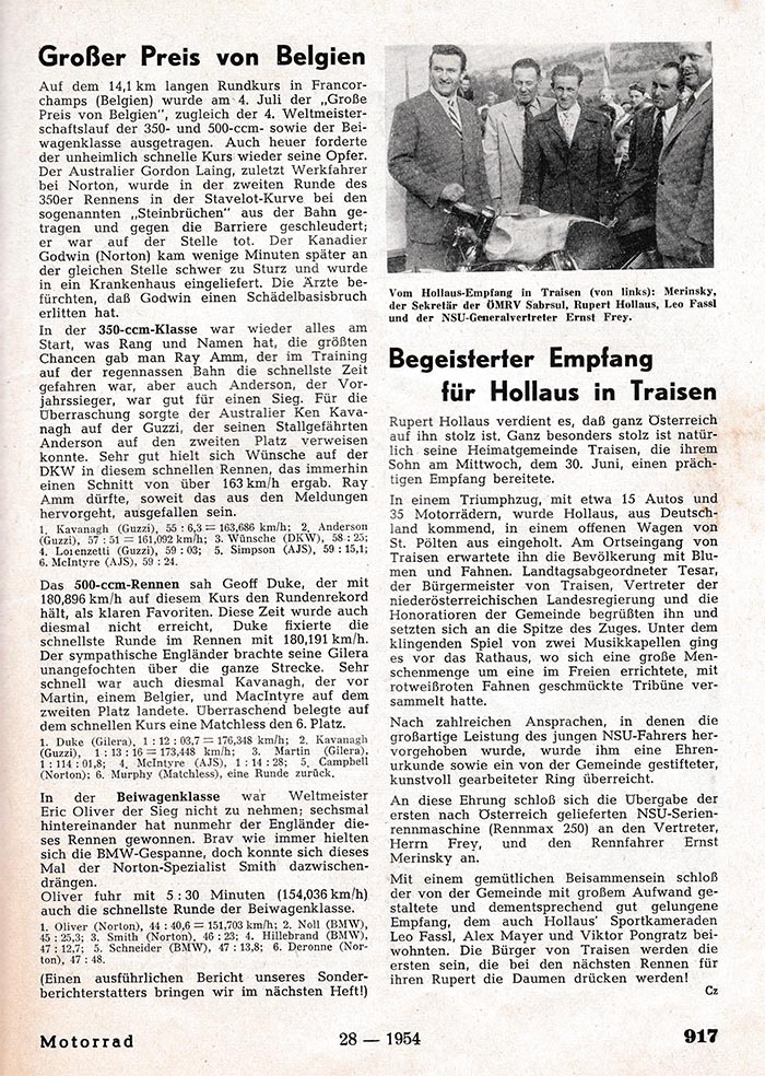 1954 Hollaus Empfang Traisen