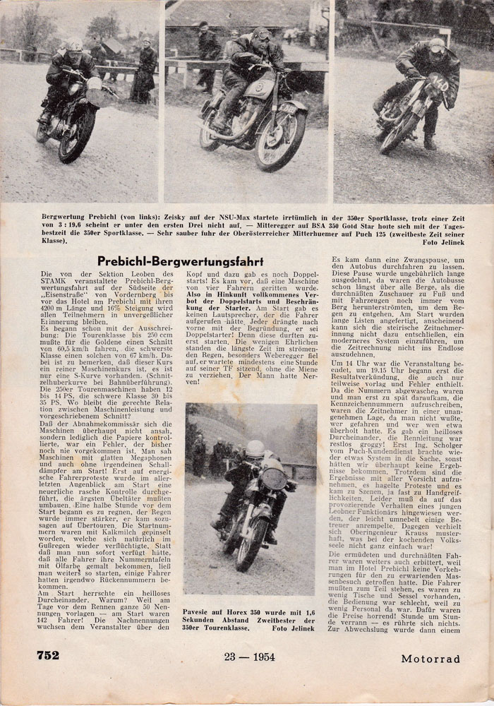 1954 Wertungsfahrt Prebichl Hei Hli
